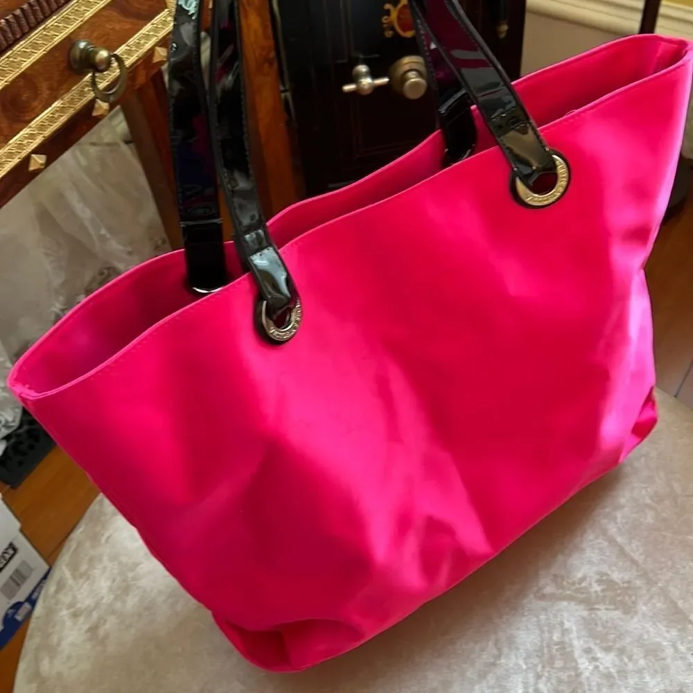 Victoria’s Secret EUC #barbiecore Pink Satin Tote Weekender Beach Bag EUC